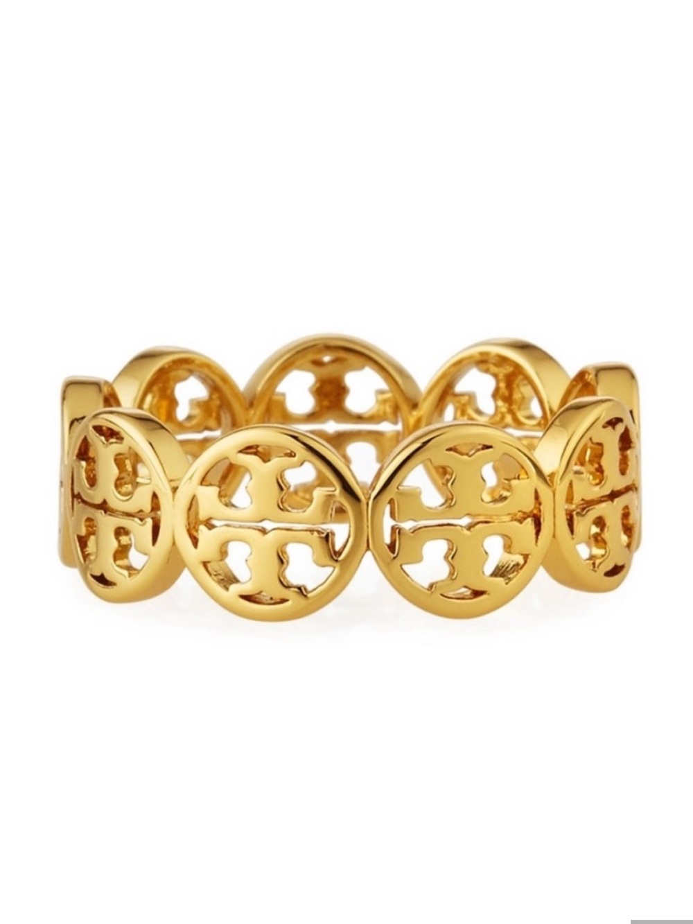 NWOT Tory Burch Frozen Logo Gold Plate Ring